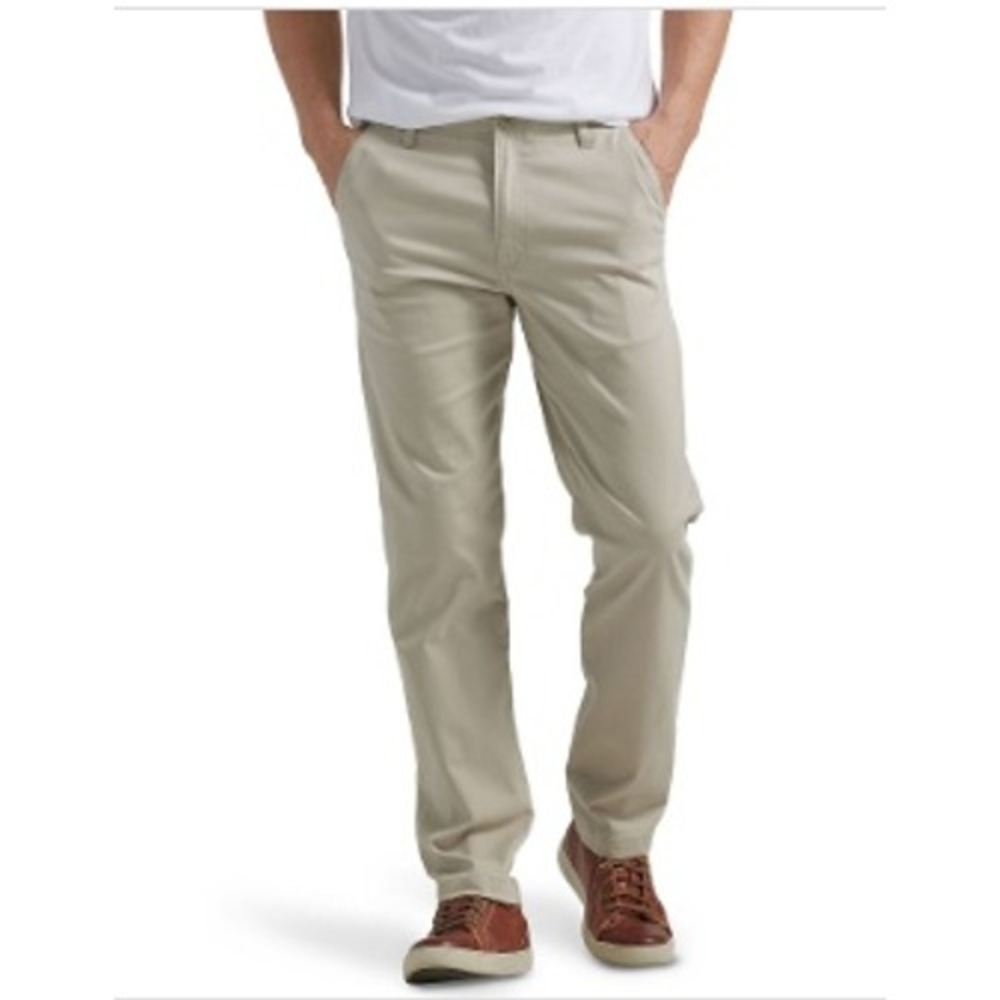 Lee Men's Extreme Motion MVP Slim Straight Performance Pant Tan Khaki 42x30